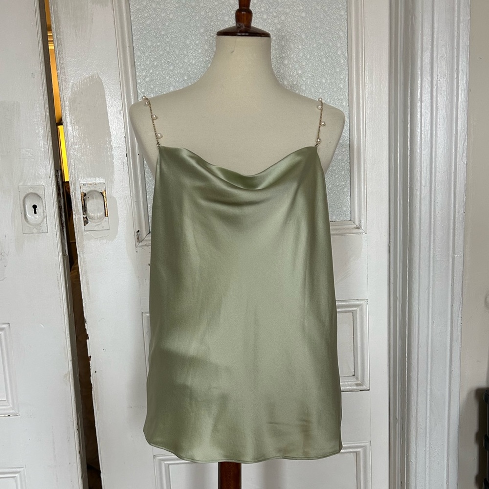 Cami NYC green silk camisole